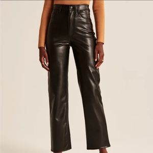 The Ankle Straight Ultra High Rise Vegan Leather Pant